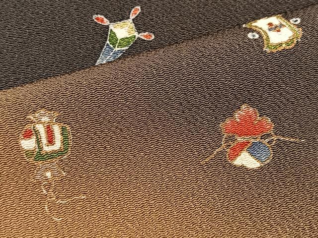 平和屋着物■訪問着　宝尽くし　暈し染め　金彩　鬼しぼ縮緬　正絹　逸品　BAAY9168yc
