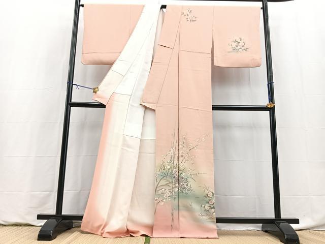 平和屋着物●訪問着　水車花文　暈し染め　金彩　正絹　逸品　BAAY9169yc