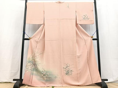 平和屋着物●訪問着　水車花文　暈し染め　金彩　正絹　逸品　BAAY9169yc