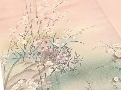 平和屋着物●訪問着　水車花文　暈し染め　金彩　正絹　逸品　BAAY9169yc