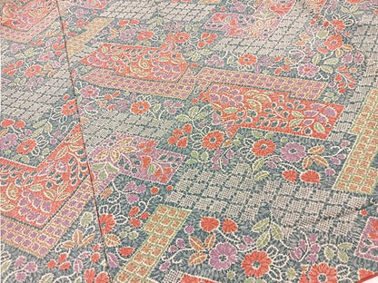 平和屋着物■上質な小紋　幾何学花文　正絹　逸品　BAAY9177yc