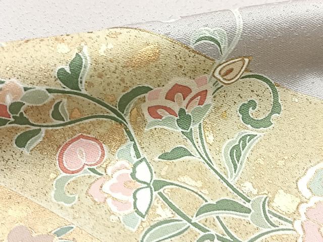 平和屋着物●豪華色留袖　駒刺繍　皮下更紗花文　金彩　正絹　逸品　BAAY9179yc