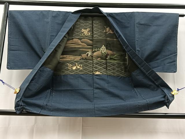 平和屋着物■男性　本場大島紬　アンサンブル　80亀甲　総詰め　正絹　逸品　BAAY9192yc