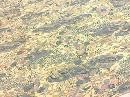 平和屋着物■上質な小紋　御所解花文　正絹　逸品　BAAY9202yc