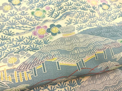 平和屋着物■上質な小紋　御所解花文　正絹　逸品　BAAY9202yc