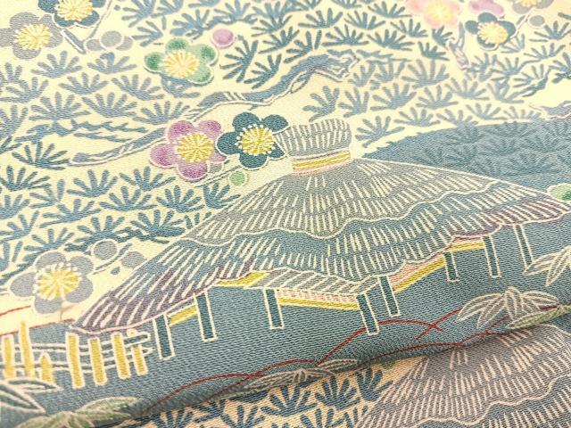 平和屋着物■上質な小紋　御所解花文　正絹　逸品　BAAY9202yc