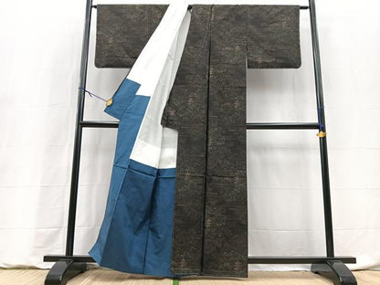 平和屋着物■本場大島紬　エ霞風景文　正絹　逸品　未使用　BAAY9215yc