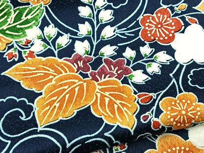 平和屋着物■上質な小紋　花唐草文　正絹　逸品　BAAY9219yc