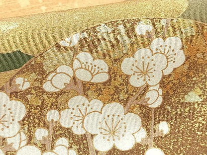 平和屋着物■豪華色留袖　刺繍　飛鶴風景文　金彩　銀糸　正絹　逸品　BAAY9231yc