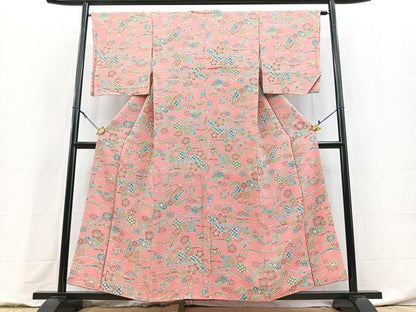 平和屋着物■上質な小紋　花鳥文　正絹　逸品　BAAY9233yc