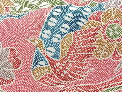 平和屋着物■上質な小紋　花鳥文　正絹　逸品　BAAY9233yc