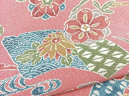 平和屋着物■上質な小紋　花鳥文　正絹　逸品　BAAY9233yc