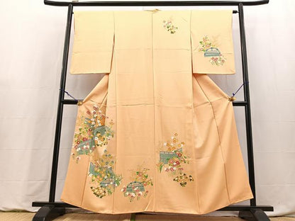 平和屋着物■訪問着　籬花文　正絹　逸品　BAAY9234yc