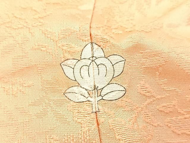 平和屋着物●上質な色無地　草花地紋　洒落柿色　正絹　逸品　未使用　BAAY9238yc