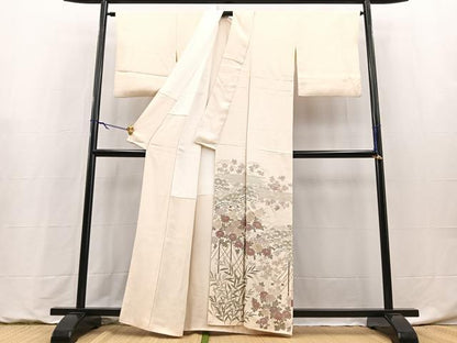 平和屋着物■色留訪問着　風景花文　金彩　正絹　逸品　BAAY9239yc
