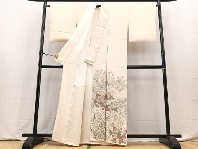 平和屋着物■色留訪問着　風景花文　金彩　正絹　逸品　BAAY9239yc