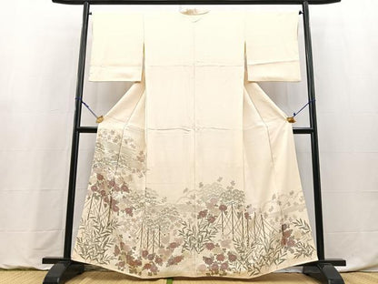 平和屋着物■色留訪問着　風景花文　金彩　正絹　逸品　BAAY9239yc