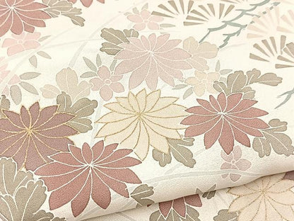 平和屋着物■色留訪問着　風景花文　金彩　正絹　逸品　BAAY9239yc