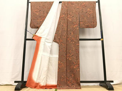平和屋着物■上質な小紋　御所解花文　正絹　逸品　BAAY9240yc