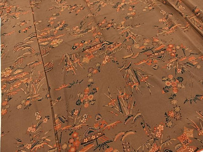 平和屋着物■上質な小紋　御所解花文　正絹　逸品　BAAY9240yc