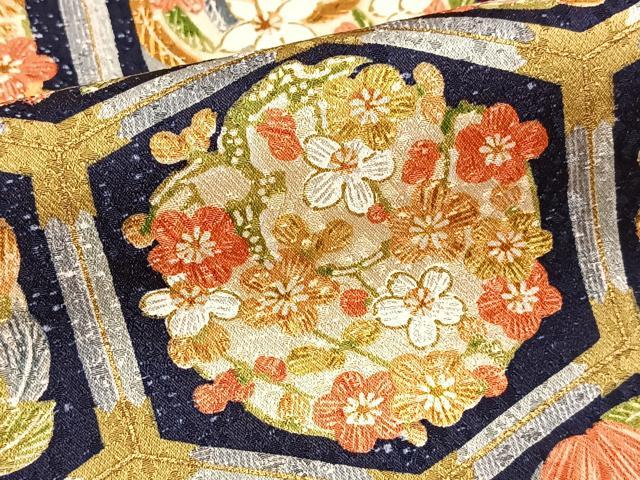 平和屋着物■上質な小紋　亀甲草花文　金彩　正絹　逸品　BAAY9247yc