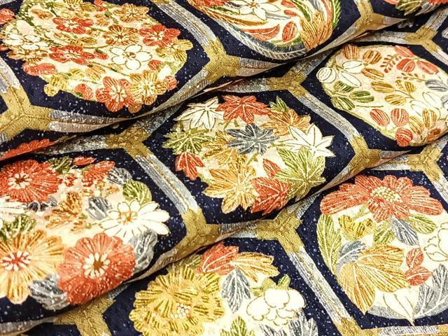 平和屋着物■上質な小紋　亀甲草花文　金彩　正絹　逸品　BAAY9247yc