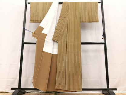 平和屋着物■上質な小紋　縞　正絹　逸品　BAAY9255yc
