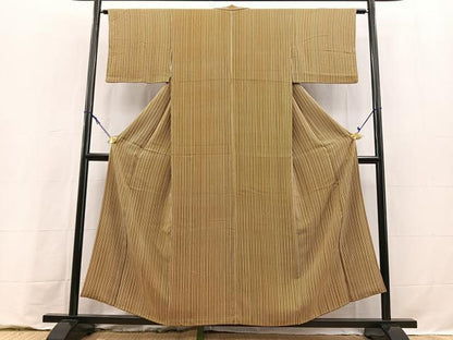 平和屋着物■上質な小紋　縞　正絹　逸品　BAAY9255yc