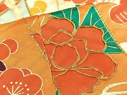 平和屋着物■豪華振袖　駒刺繍　几帳花文　金彩　正絹　逸品　BAAY9261yc