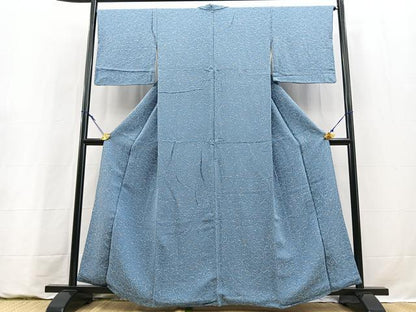 平和屋着物■上質な小紋　花尽くし　鬼しぼ縮緬　正絹　逸品　BAAY9264yc