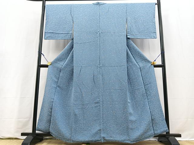 平和屋着物■上質な小紋　花尽くし　鬼しぼ縮緬　正絹　逸品　BAAY9264yc