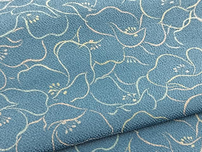 平和屋着物■上質な小紋　花尽くし　鬼しぼ縮緬　正絹　逸品　BAAY9264yc