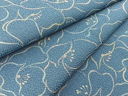 平和屋着物■上質な小紋　花尽くし　鬼しぼ縮緬　正絹　逸品　BAAY9264yc