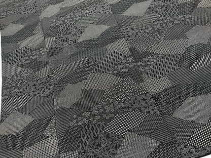 平和屋着物■江戸小紋　寄せ小紋柄　黒地　正絹　逸品　BAAY9281yc