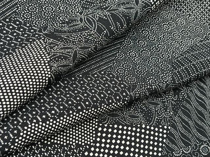 平和屋着物■江戸小紋　寄せ小紋柄　黒地　正絹　逸品　BAAY9281yc