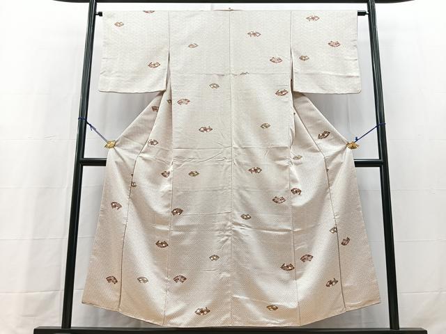平和屋着物■上質な小紋　地紙花文　正絹　逸品　BAAY9283yc