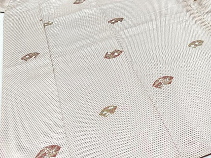 平和屋着物■上質な小紋　地紙花文　正絹　逸品　BAAY9283yc