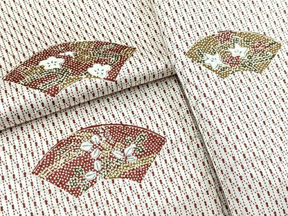 平和屋着物■上質な小紋　地紙花文　正絹　逸品　BAAY9283yc