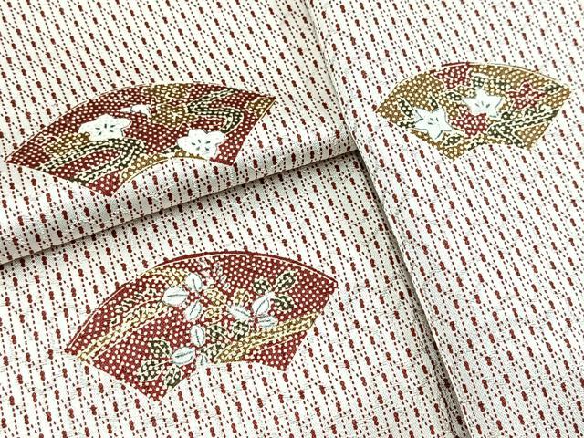 平和屋着物■上質な小紋　地紙花文　正絹　逸品　BAAY9283yc