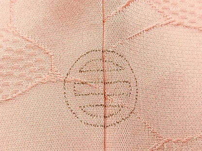 平和屋着物■上質な色無地　石畳地紋　珊瑚色　正絹　逸品　BAAY9285yc
