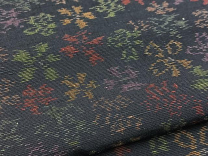 平和屋着物■上質な紬　花尽くし　正絹　逸品　BAAY9294yc
