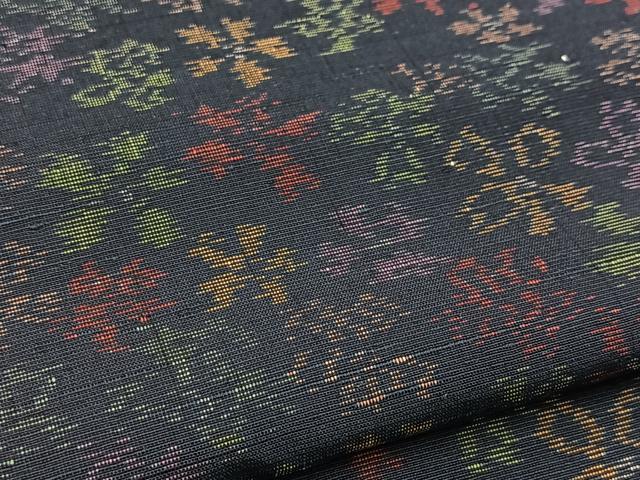 平和屋着物■上質な紬　花尽くし　正絹　逸品　BAAY9294yc