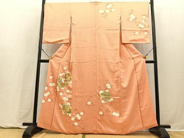 平和屋着物●訪問着　雪輪花文　大丸扱い　正絹　逸品　BAAY9295yc