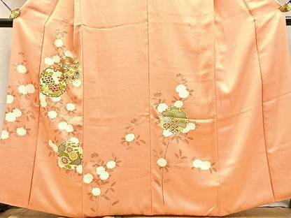 平和屋着物●訪問着　雪輪花文　大丸扱い　正絹　逸品　BAAY9295yc
