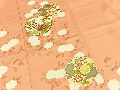 平和屋着物●訪問着　雪輪花文　大丸扱い　正絹　逸品　BAAY9295yc