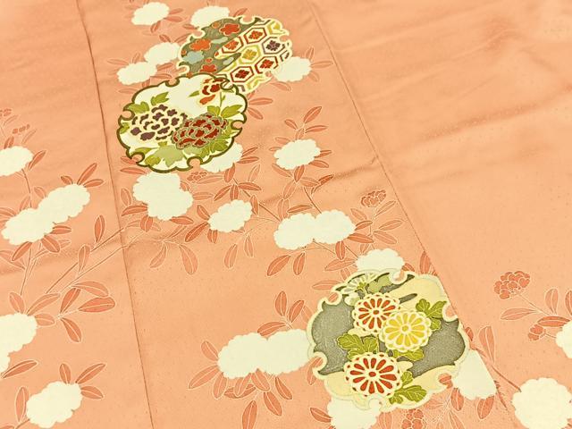 平和屋着物●訪問着　雪輪花文　大丸扱い　正絹　逸品　BAAY9295yc