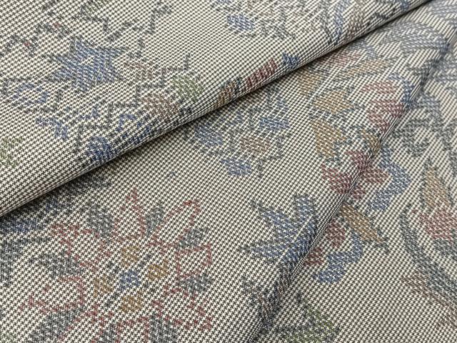 平和屋着物■本場大島紬　7マルキ　幾何学文様　正絹　逸品　BAAY9300yc