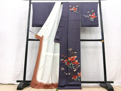 平和屋着物■訪問着　秋草文　正絹　逸品　BAAY9319yc