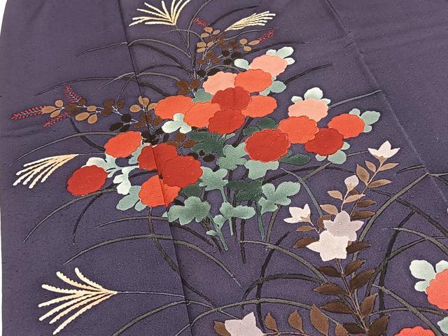 平和屋着物■訪問着　秋草文　正絹　逸品　BAAY9319yc