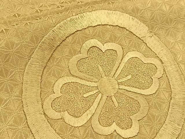 平和屋着物■無地絵羽訪問着　総刺繍　花菱丸文　木蘭色　正絹　逸品　BAAY9324yc